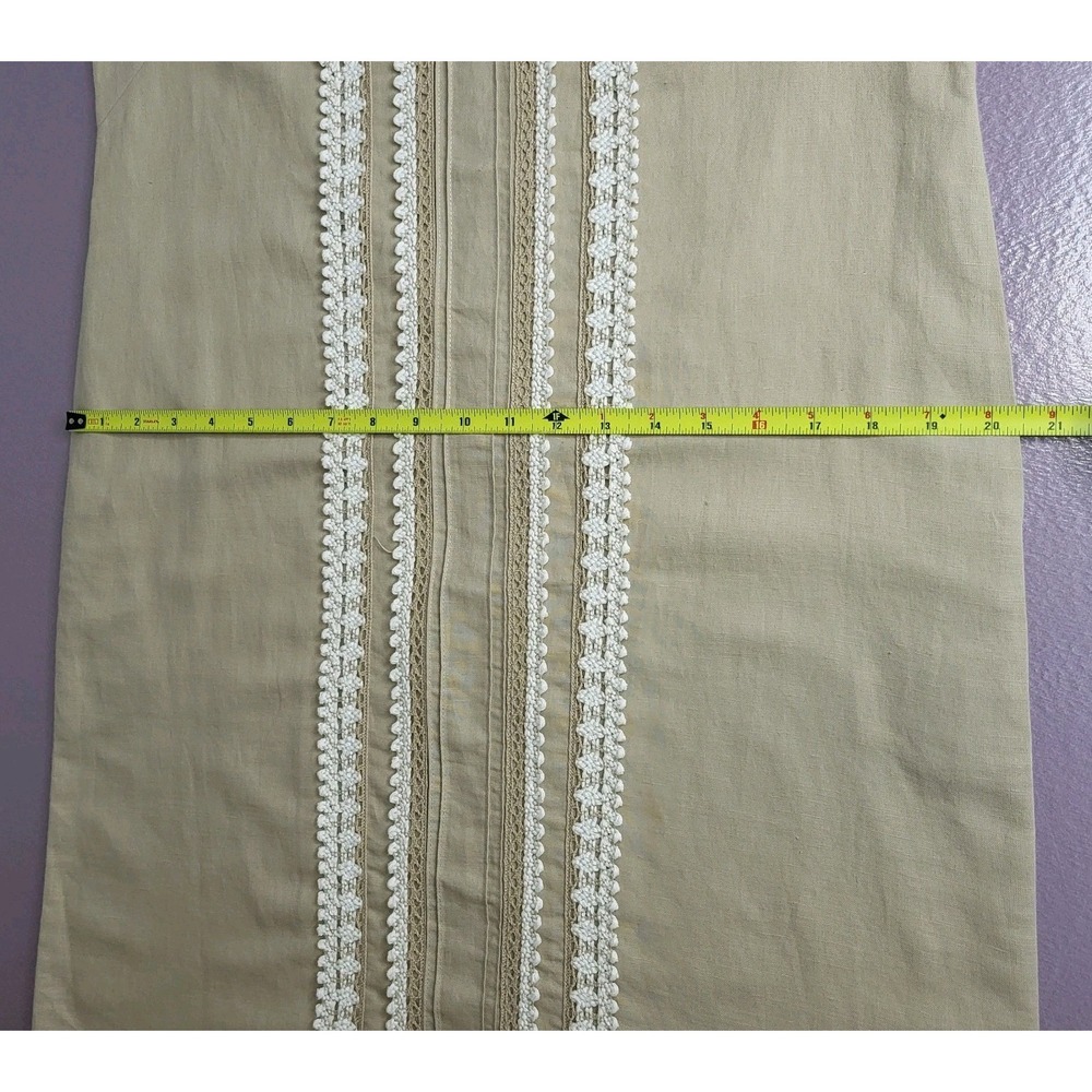 Brooks Brothers‎ Size 6 Beige Linen Cotton Cottagecore Crochet Dress. - Picture 4 of 13